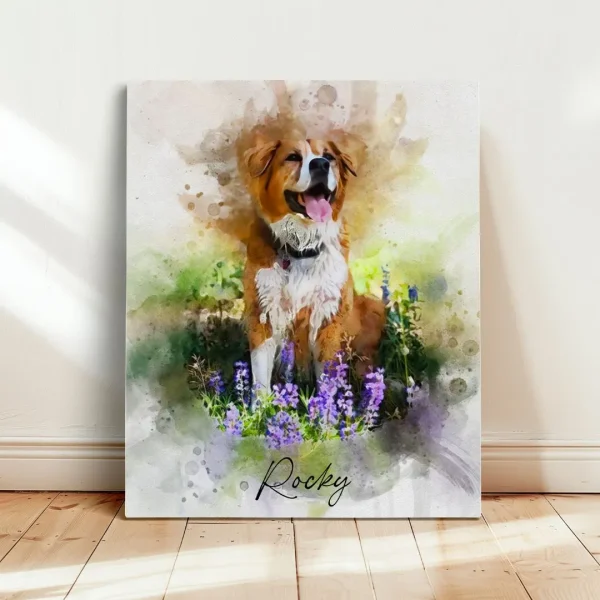 dog portrait in garden