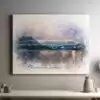 a painting of a landscape on a wall