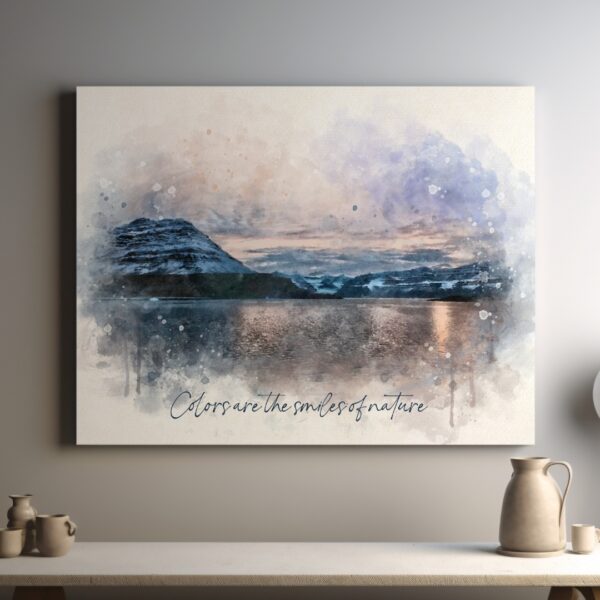 a painting of a landscape on a wall