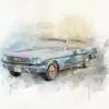 a watercolor of a car