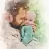 a man holding a baby