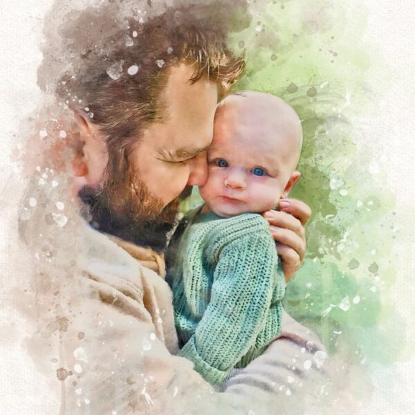 a man holding a baby