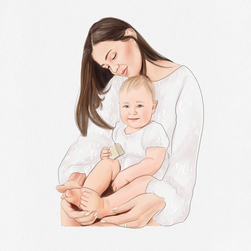 a woman holding a baby
