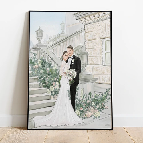 a painting of a man and woman