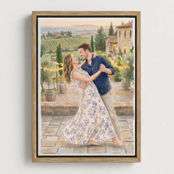 Hand-Drawn Watercolor Painting from Photo