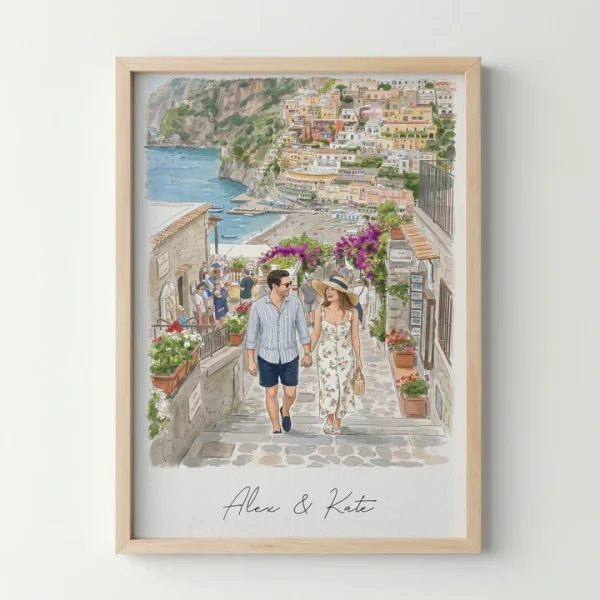 Hand-Drawn Watercolor Painting from Photo