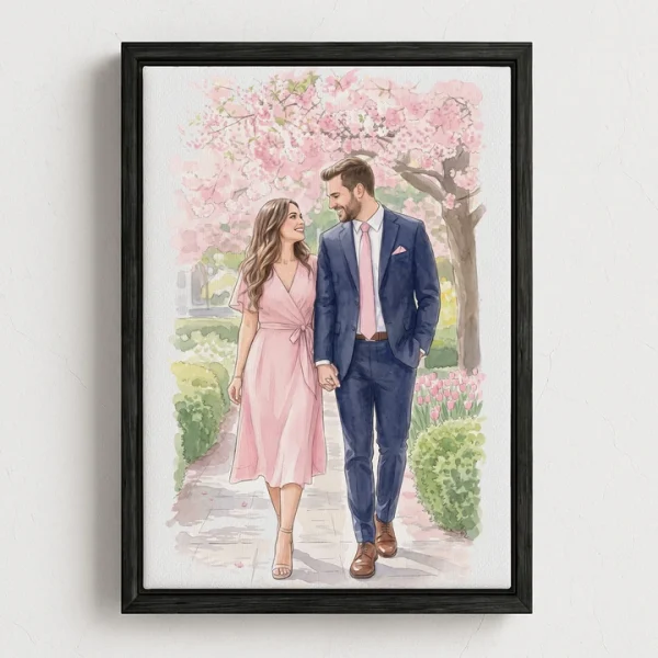 Hand-Drawn Watercolor Painting from Photo