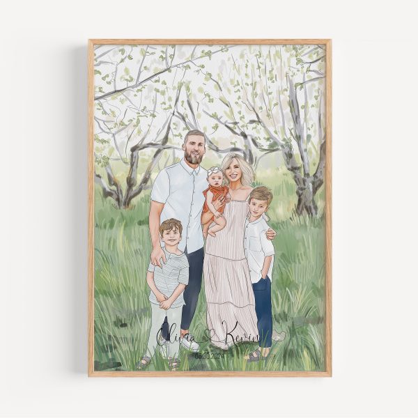 Hand-Drawn Watercolor Painting from Photo