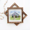 Hand-Painted House Portrait with Rustic Frame