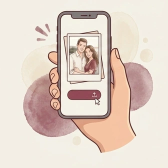 Person browsing photos