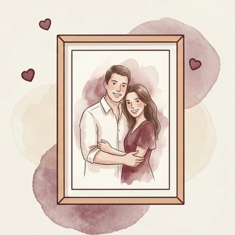 personalized painting of a couple